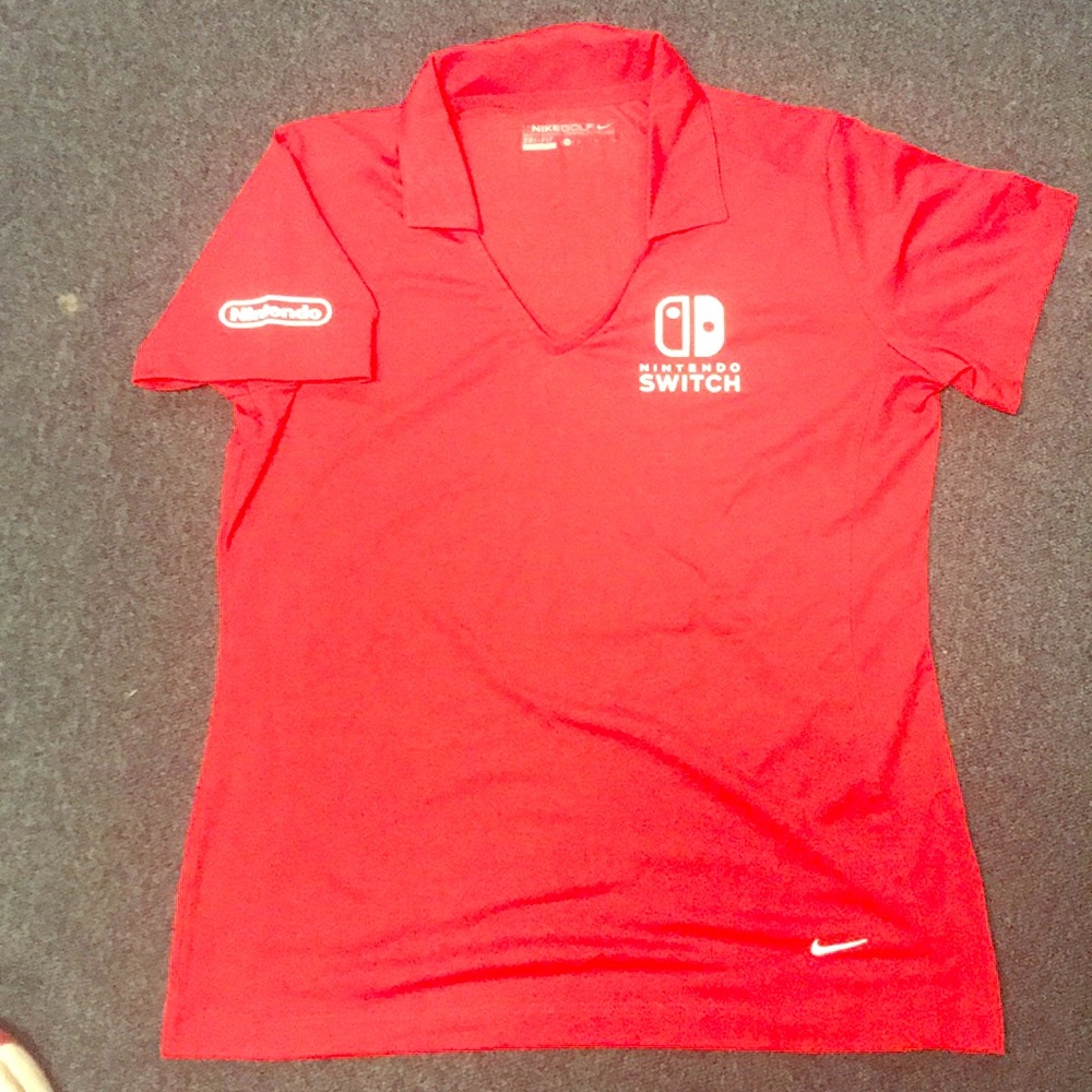 Nintendo switch Nike red polo